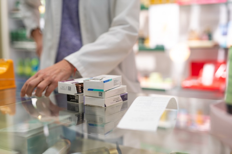 Pharmacist preparing medication